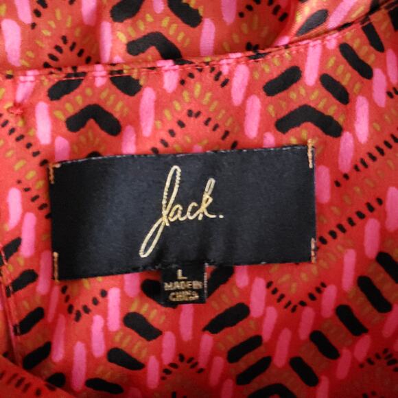 Jack by BB Dakota Aiko Dress Red Chevron Mini Sleeveless Large - Picture 9 of 11